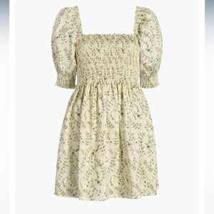 Hill House The Athena Nap Dress in basket weave yellow